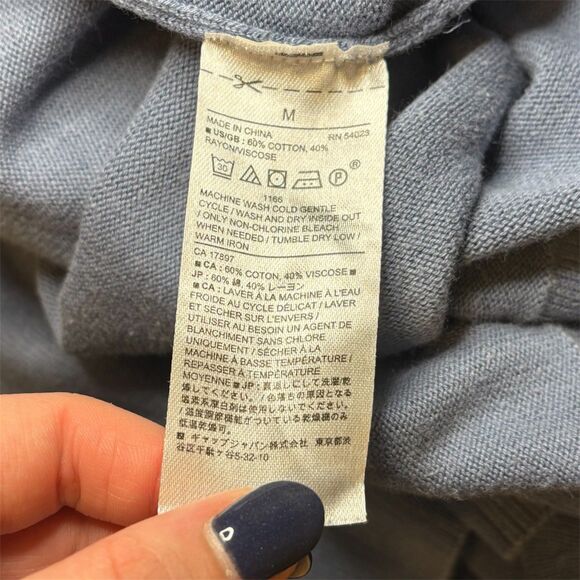 Banana Republic V-Neck Knit Sweater Blue Women's Size Medium - Picture 3 of 4